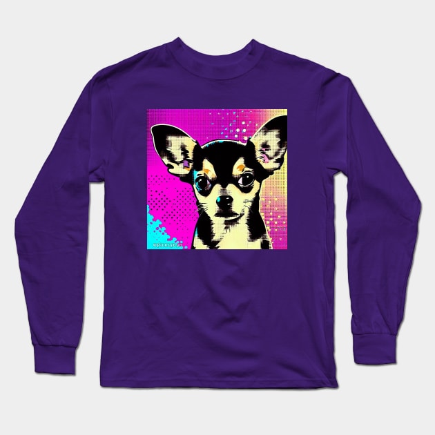 Chihuahua Pop Art Long Sleeve T-Shirt by Sketchy